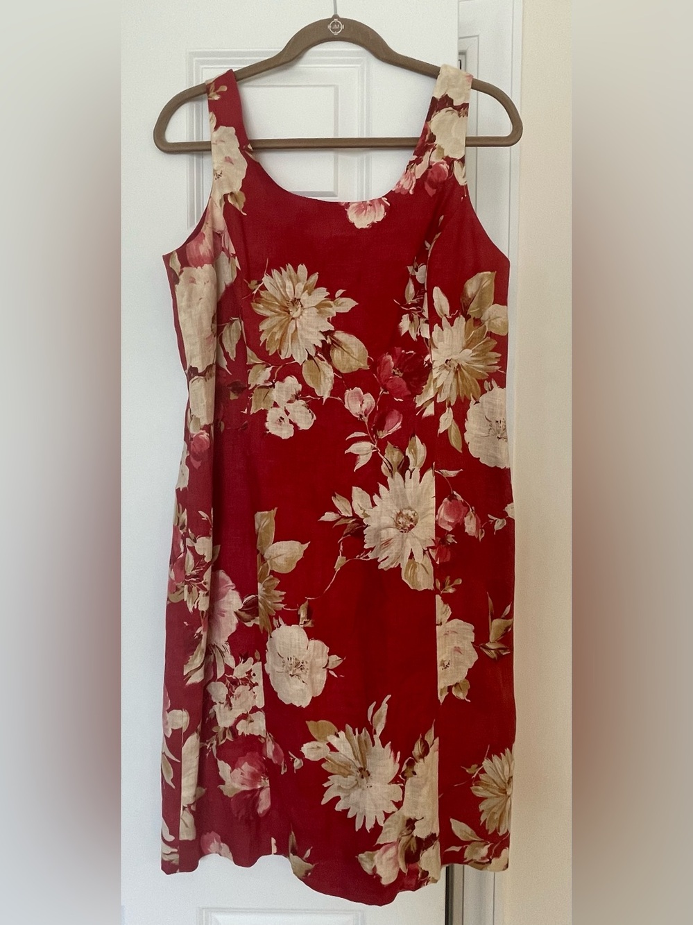 Jones New York Red Floral Sleeveless Sundress